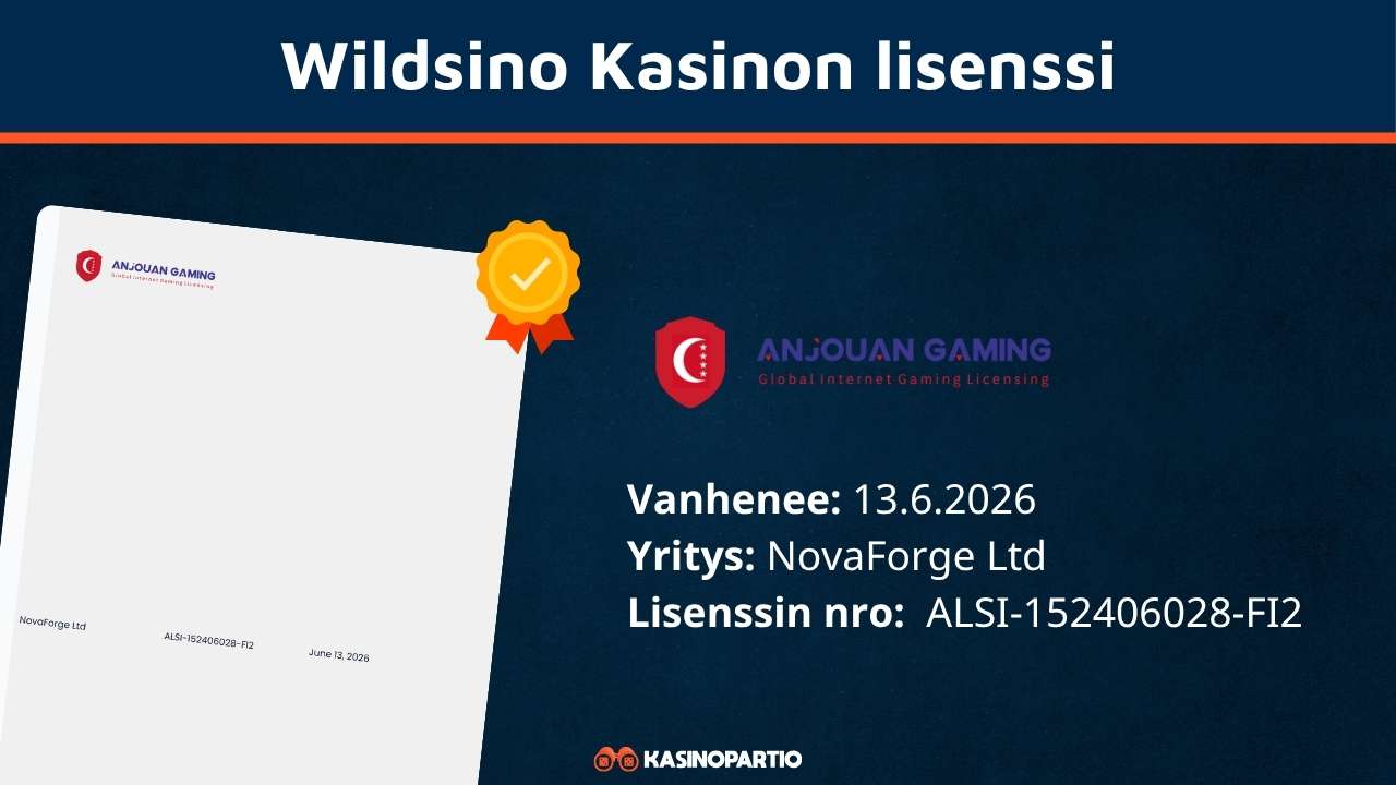 Wildsino Casinon lisenssi