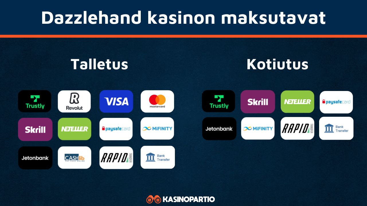 Dazzlehand Casinon maksutavat