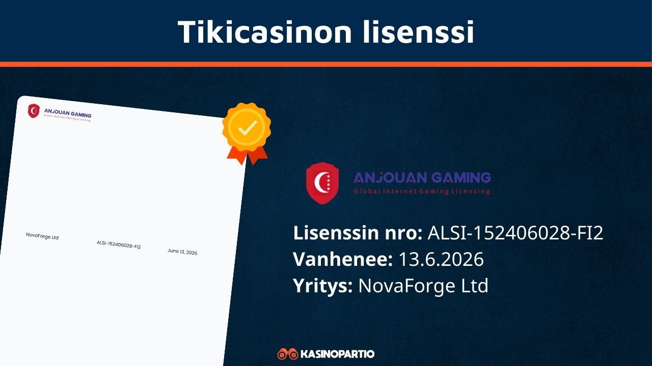 Tikicasinon lisenssi