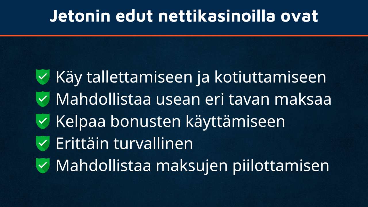 Jetonin edut nettikasinoilla