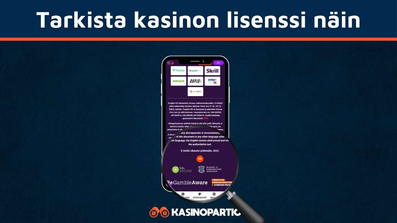 Kasinon lisenssin saa tarkistettua näin