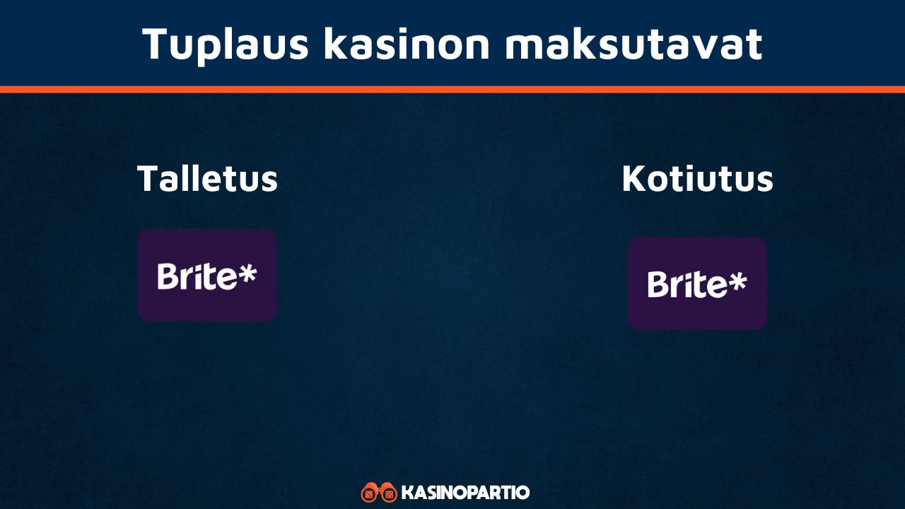 Tuplaus maksutavat