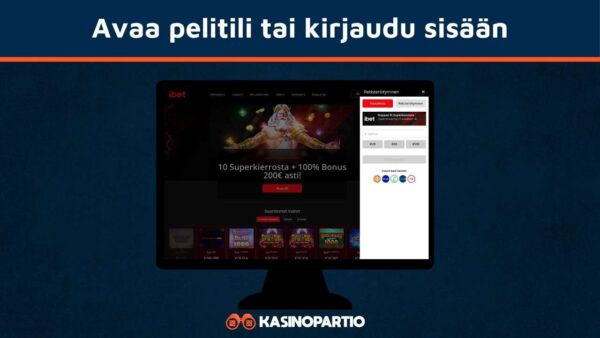 Avaa tili tai kirjaudu sisään Visa-kasinolle