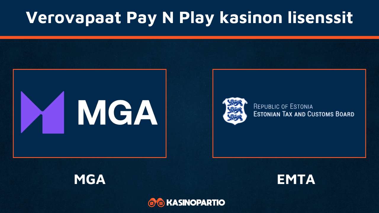 Pay N Play casinot ovat verovapaita näillä lisensseillä