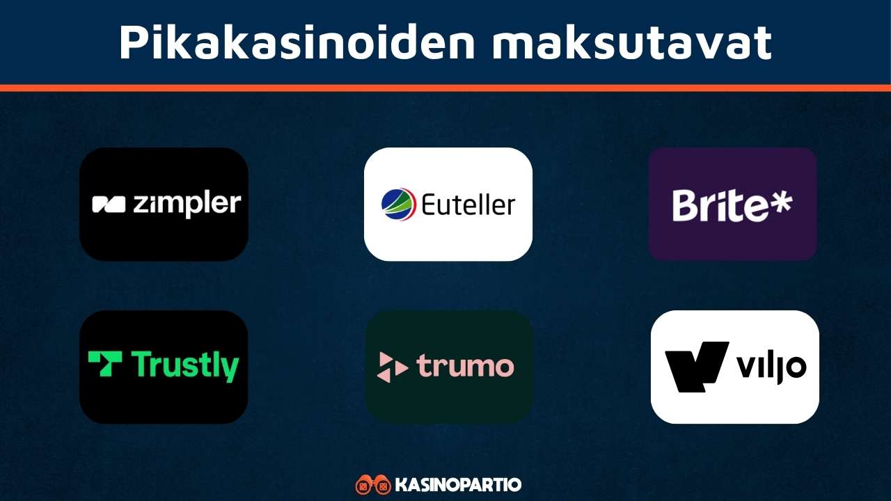 Pikakasino hoitaa maksut näiden maksutapojen kautta