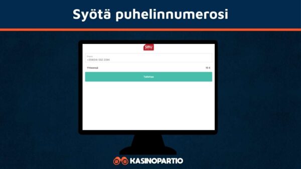Syötä Siru Mobilen ruutuun puhelinnumerosi