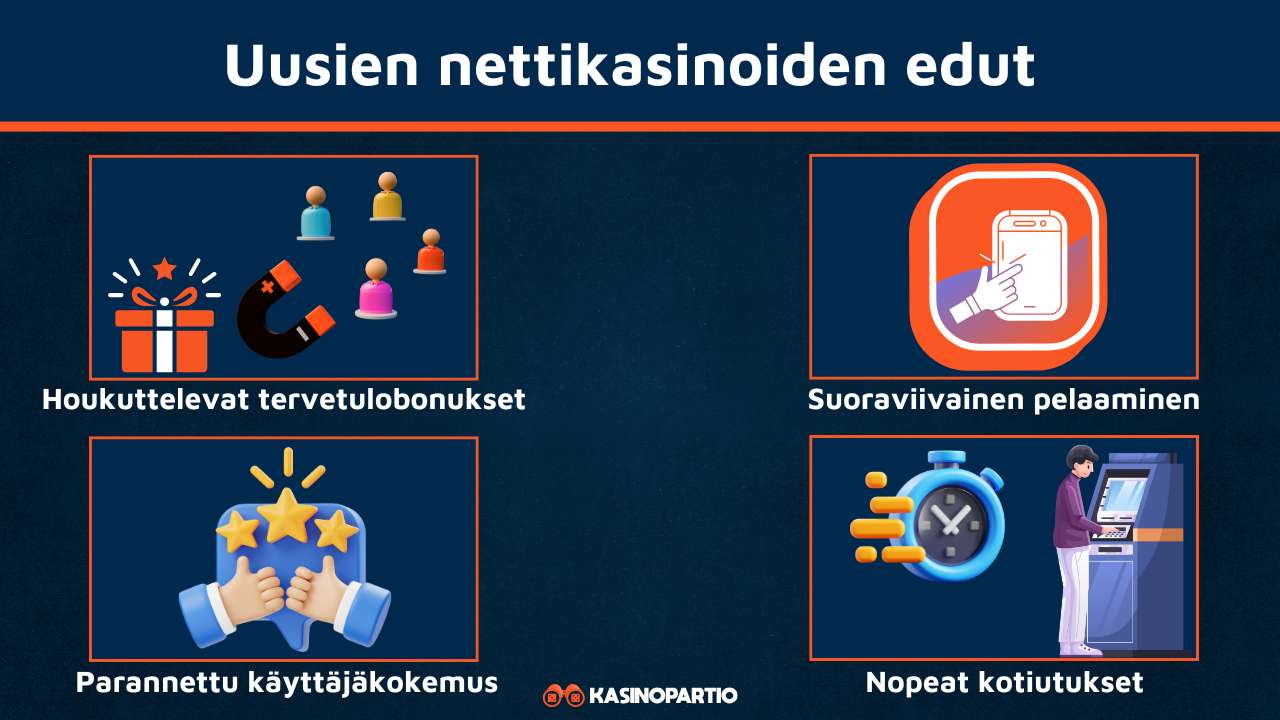 Uusien nettikasinoiden edut