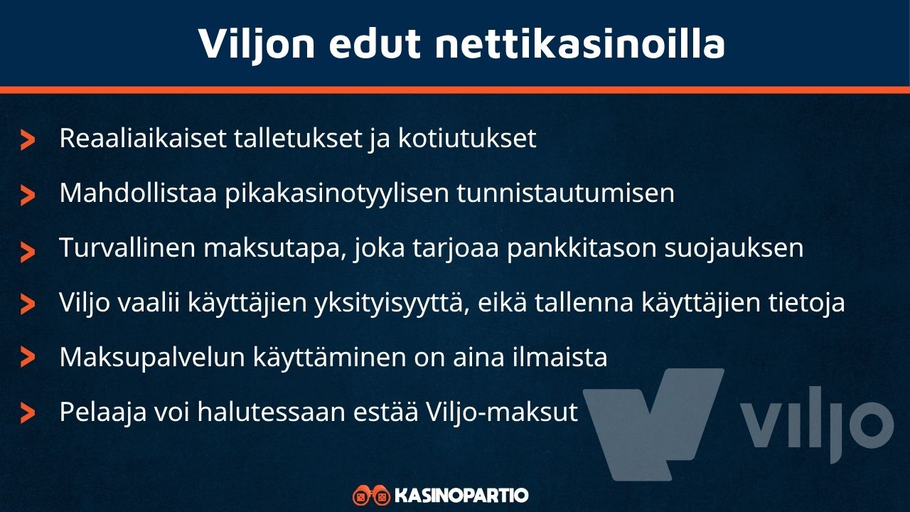 Viljon edut