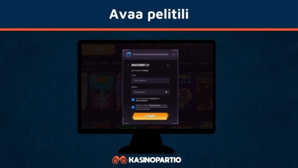 Avaa pelitili Bitcoin-kasinolle