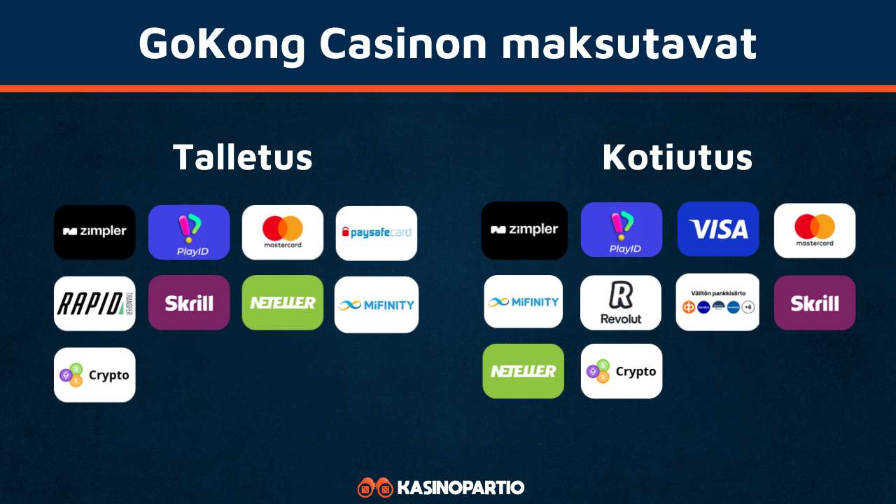 GoKong Casinon maksutavat