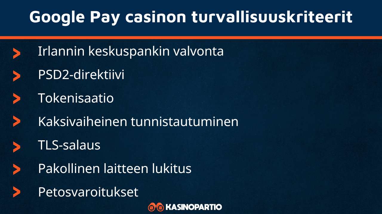 Google Pay kasinot ovat turvallisia näistä syistä