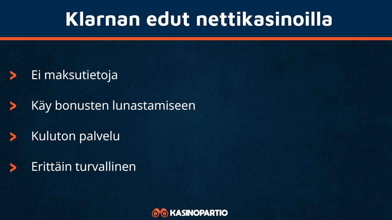 Klarna casino omaa nämä edut