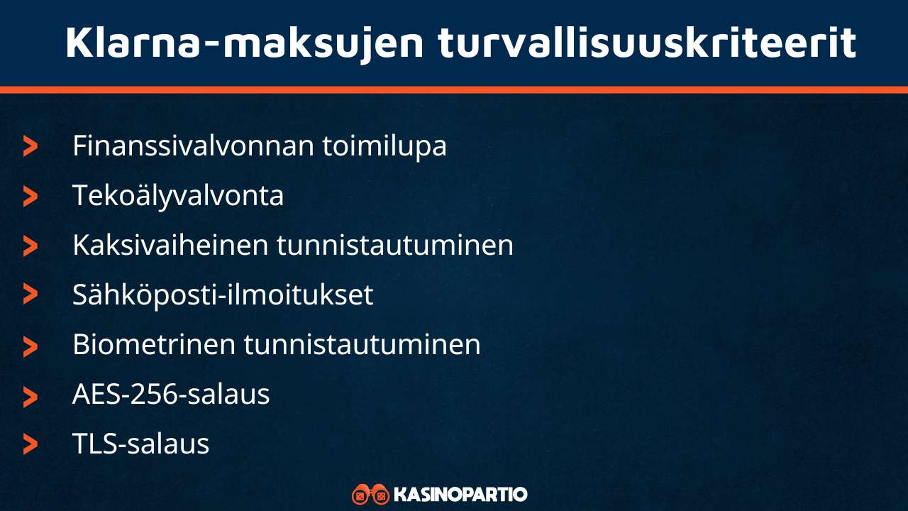 Klarna kasinot ovat turvallisia näistä syistä