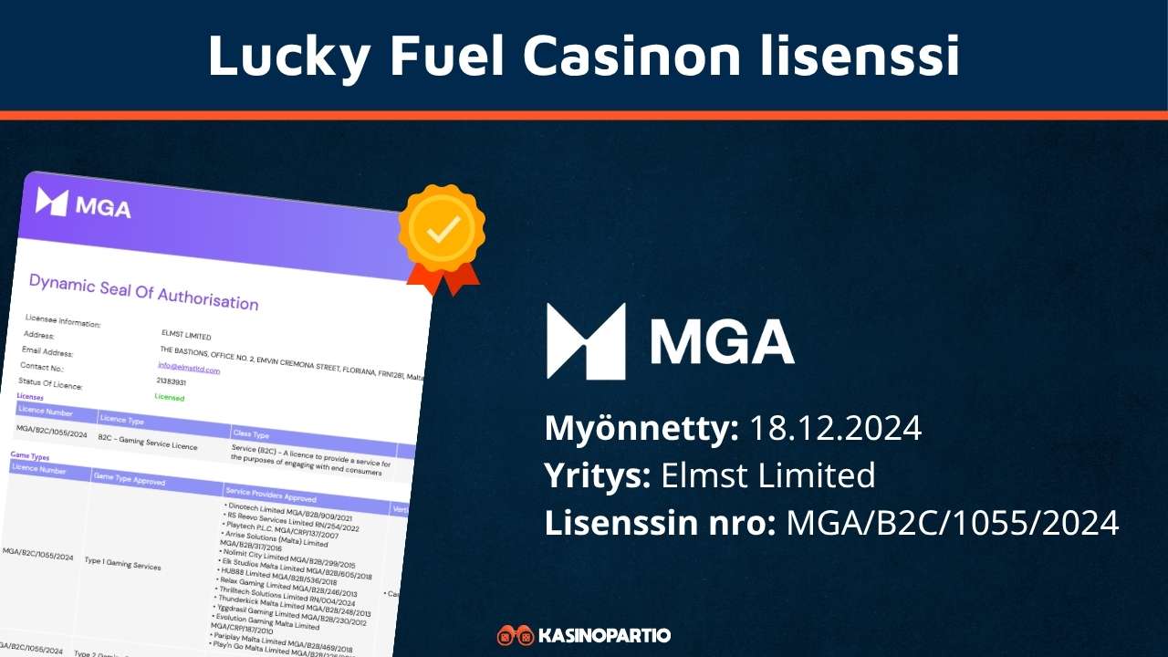 Lucky Fuel Casinon lisenssi