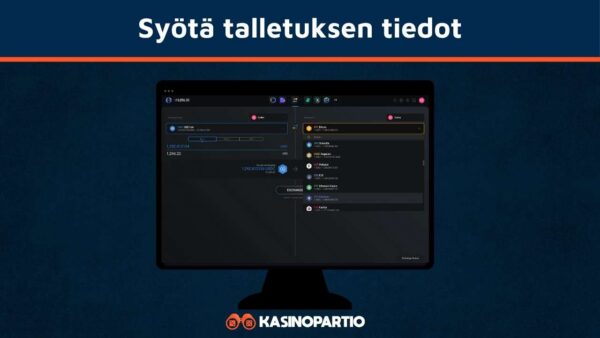 Syötä kryptotalletuksen tiedot