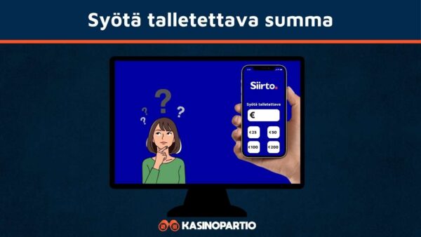 Syötä summa jonka haluat tallettaa Siirto-palvelulla