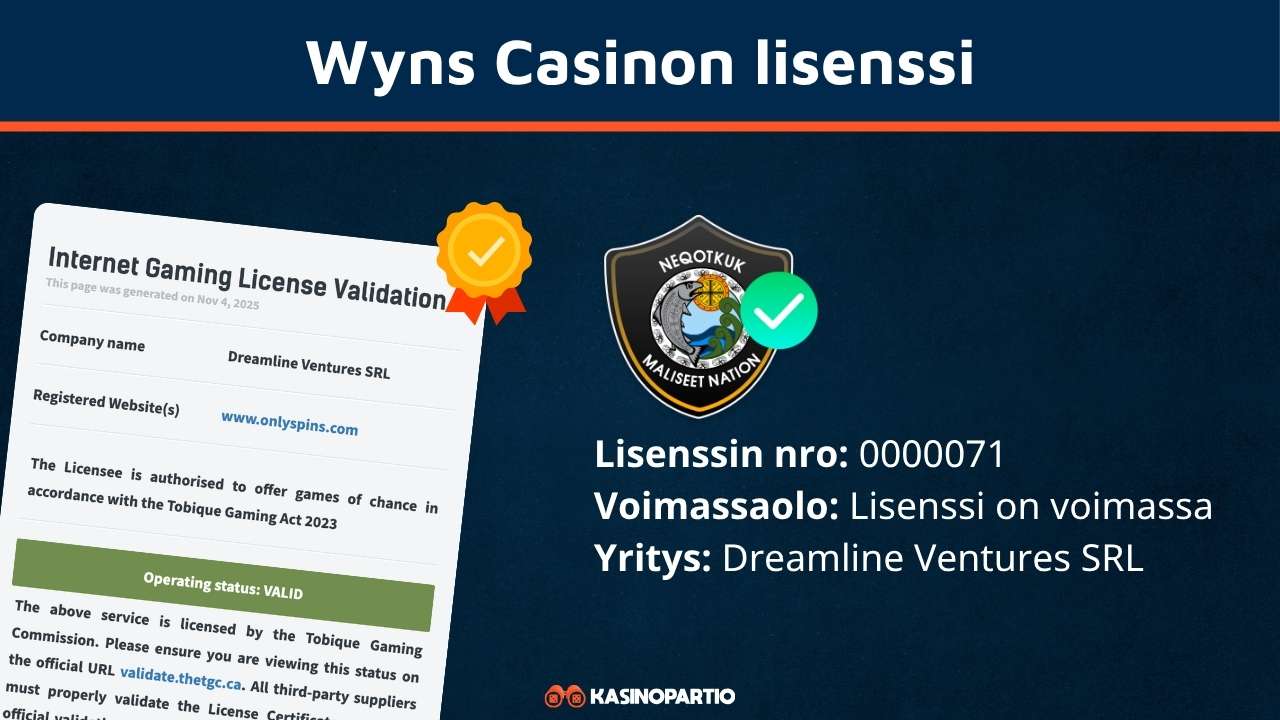 Wyns Casinon lisenssi