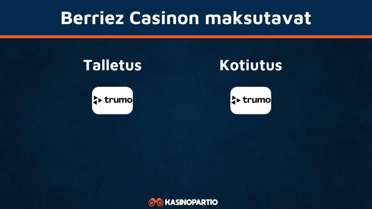 Berriez Casinon maksutavat