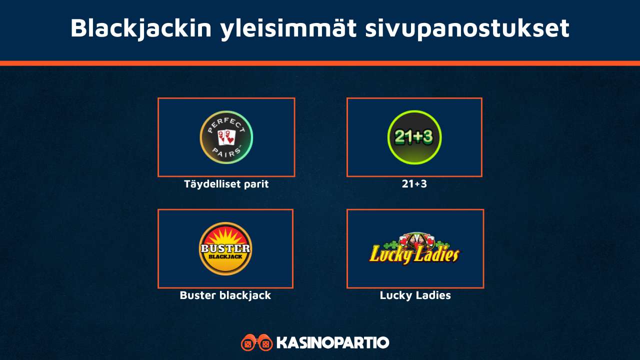 Blackjackin yleisimmät sivupanostukset