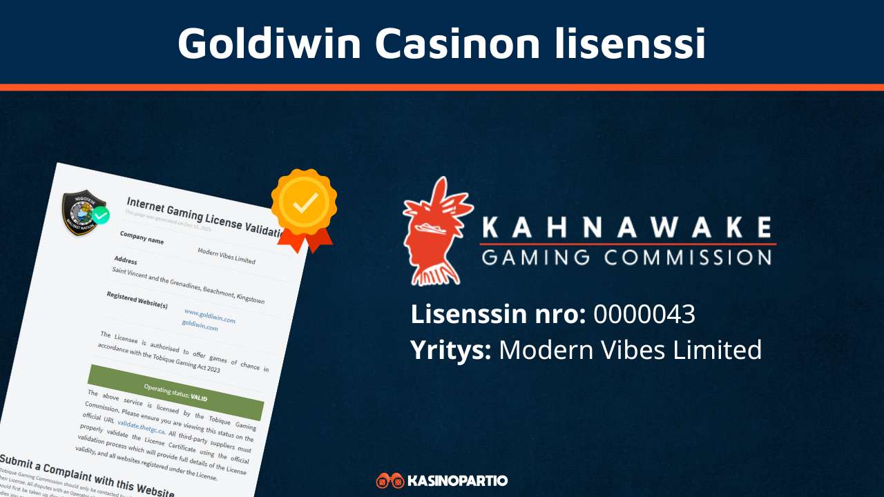 Goldiwin Casinon lisenssi