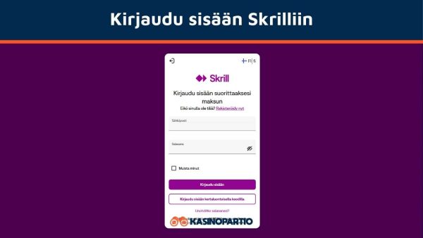 Kirjaudu Skrill-tilillesi