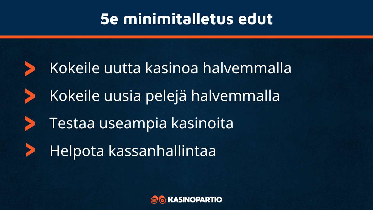 Minimitalletus 5e casino edut