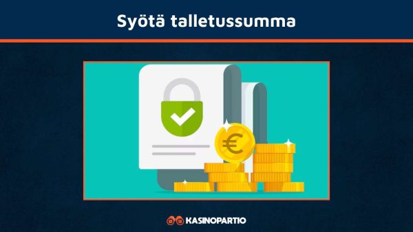 Syötä 5 euron talletussumma kassalle