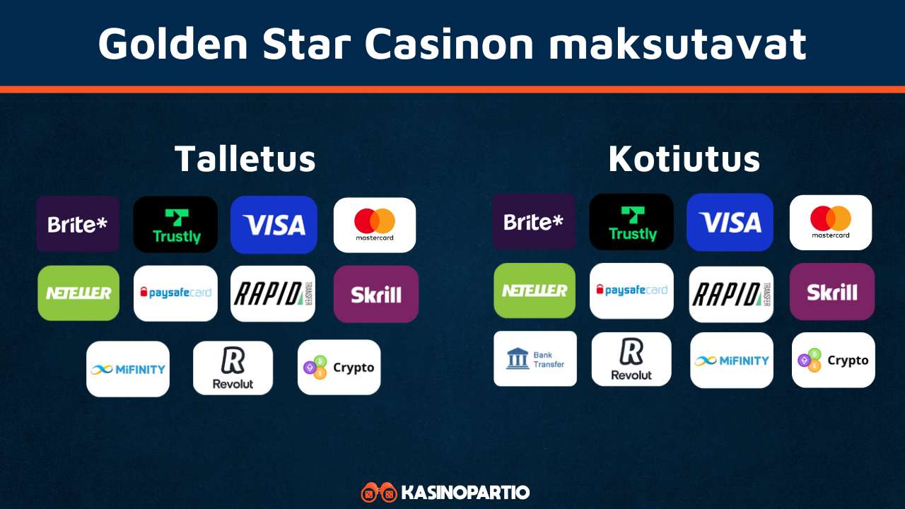 Goldenstar Casinon maksutavat