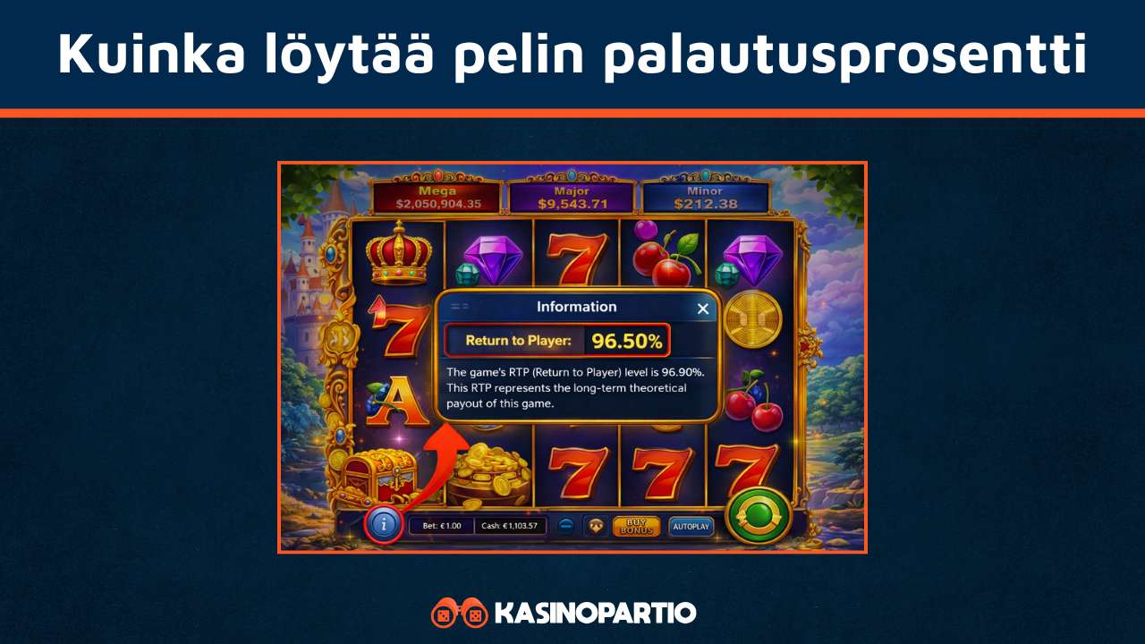 Mistä pelin palautusprosentti löytyy