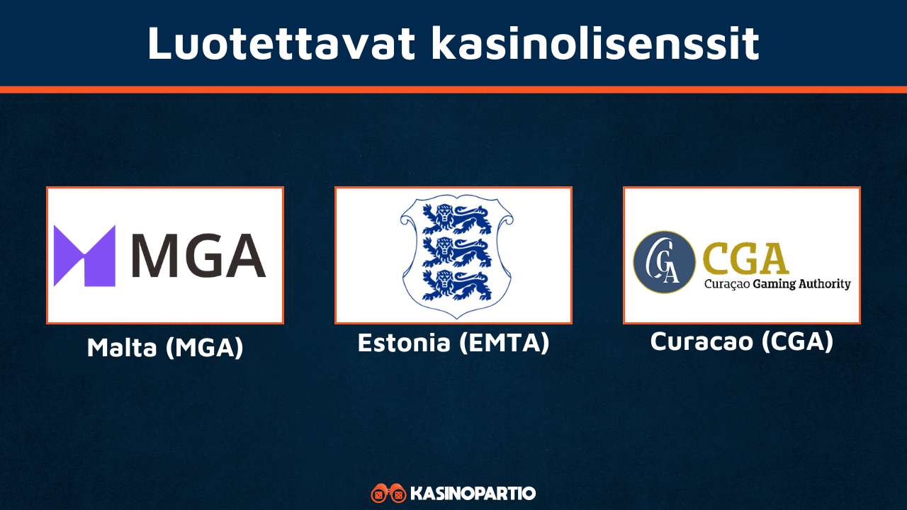 Luotettavat kasinolisenssit nettikasinoilla
