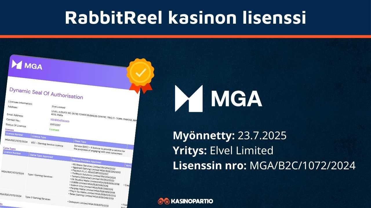 Rabbit Reel Casinon lisenssi
