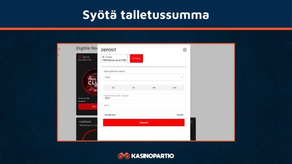 Syötä talletettava summa