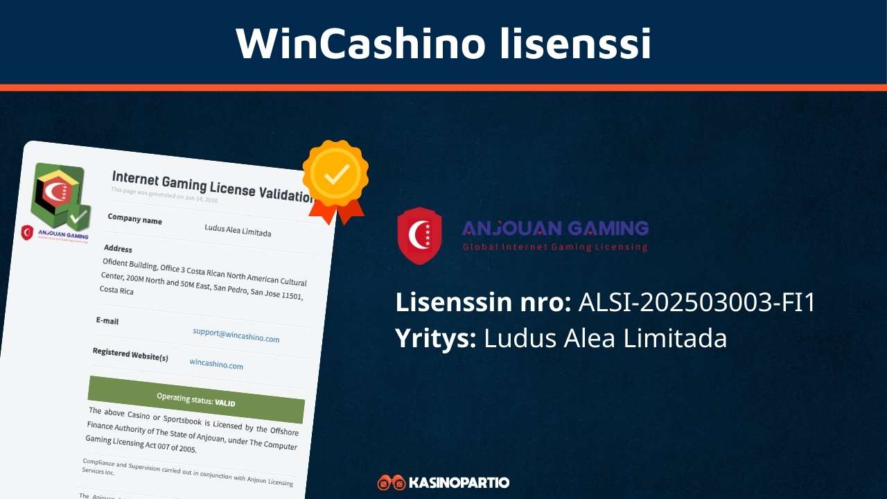 wincashino lisenssi