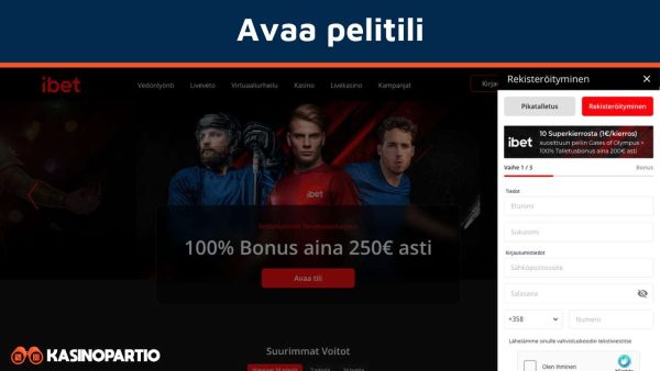 Avaa pelitili nettikasinolle