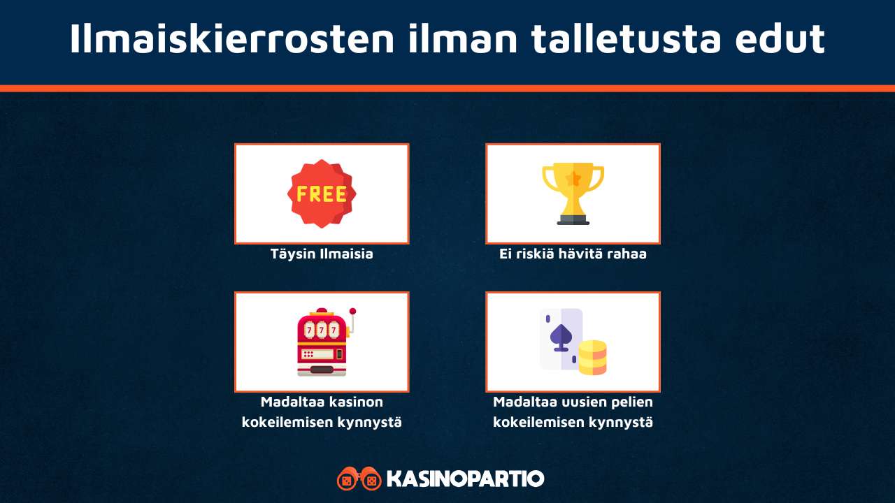 Ilmaiskierrosten ilman talletusta edut