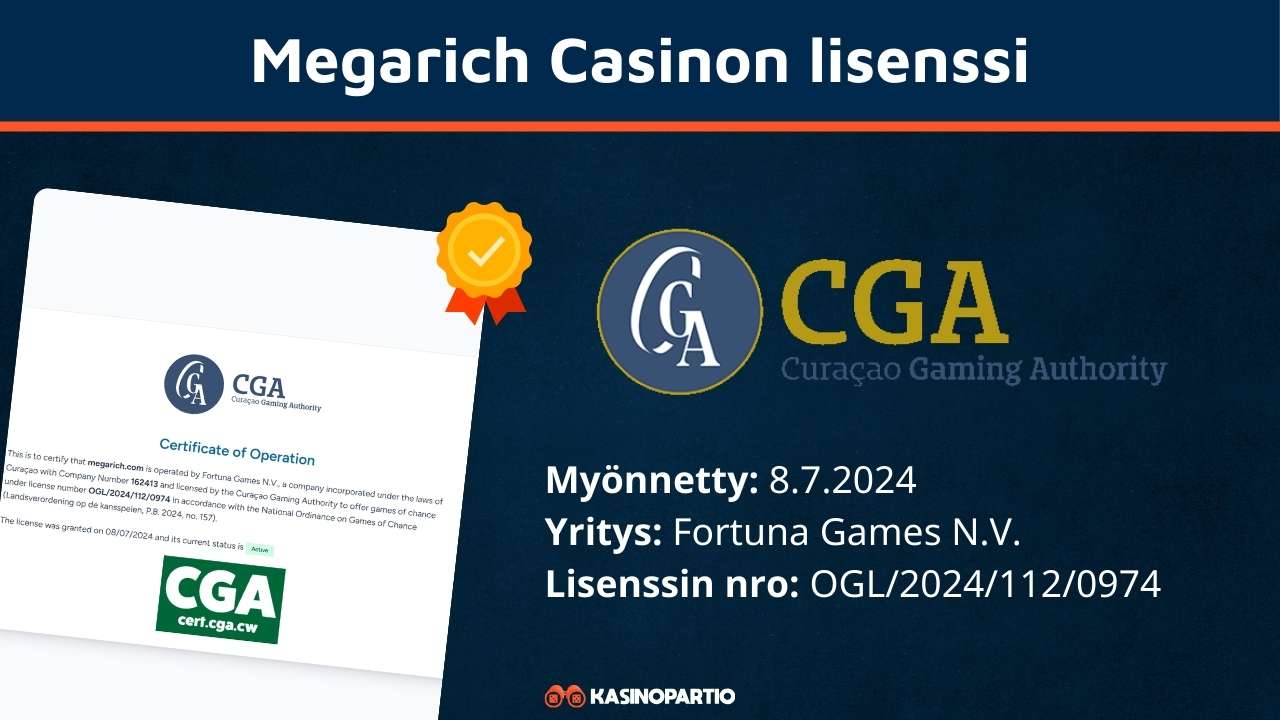 Megarich Casinon lisenssi