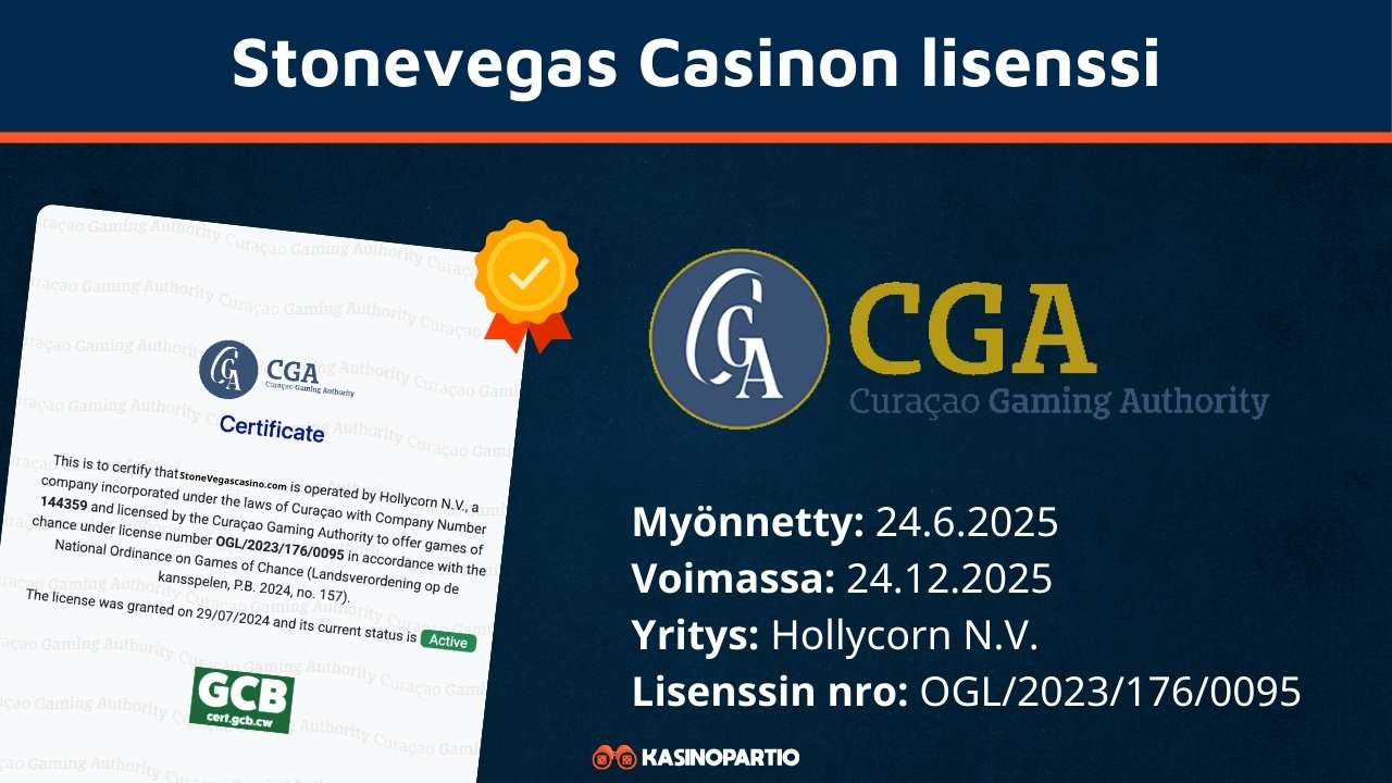 Stonevegas Casinon lisenssi