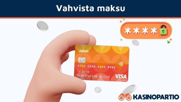 Vahvista maksu Jetonista saadulla koodilla