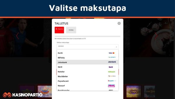 Valitse Jeton maksutavaksi