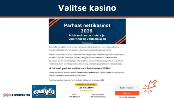 Valitse paras kasino listaltamme