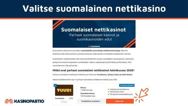 Valitse suomalainen nettikasino