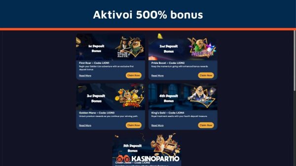 Aktivoi 500% bonus