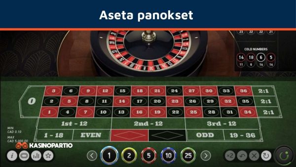 Aseta panokset rulettipöydälle