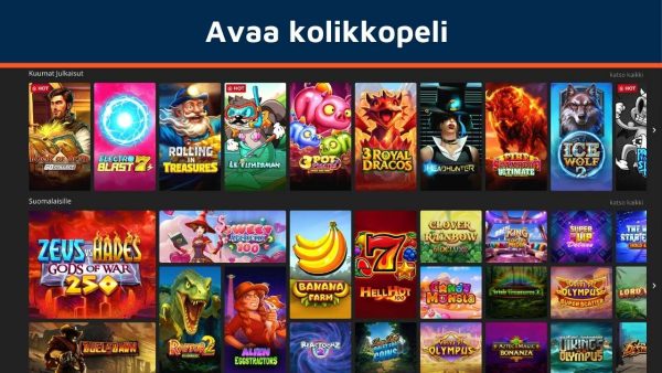 Avaa kolikkopeli peliaulasta