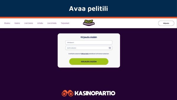 Avaa pelitili 200% bonuksen kasinolle