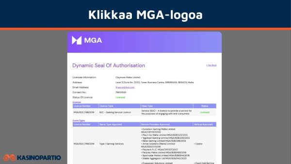 Klikkaa MGA-logoa