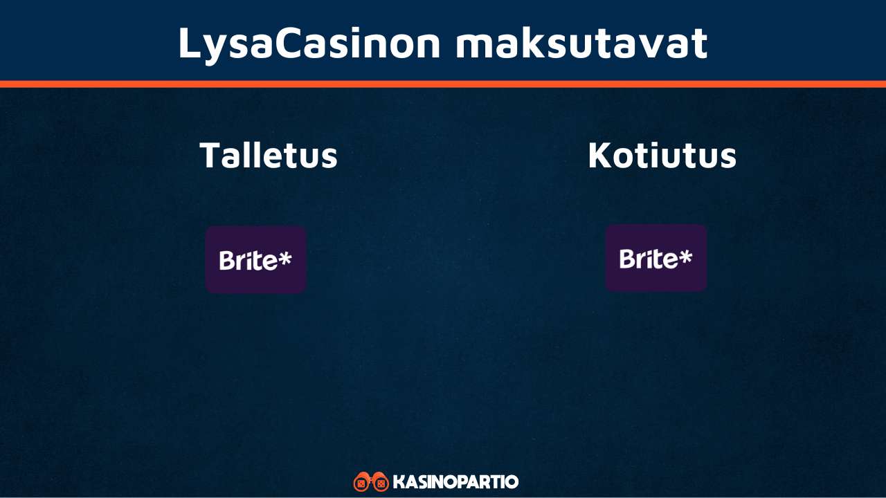 LysaCasinon maksutavat