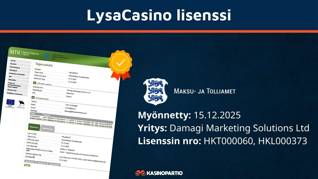 LysaCasinon lisenssi