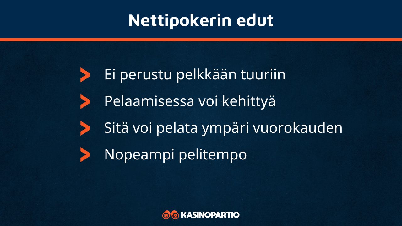 Nettipokeri omaa nämä edut