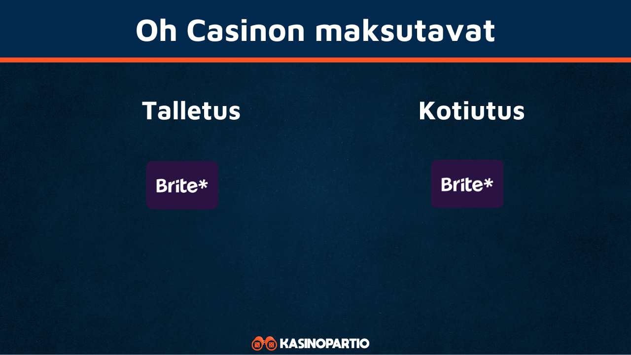 Oh Casinon maksutavat